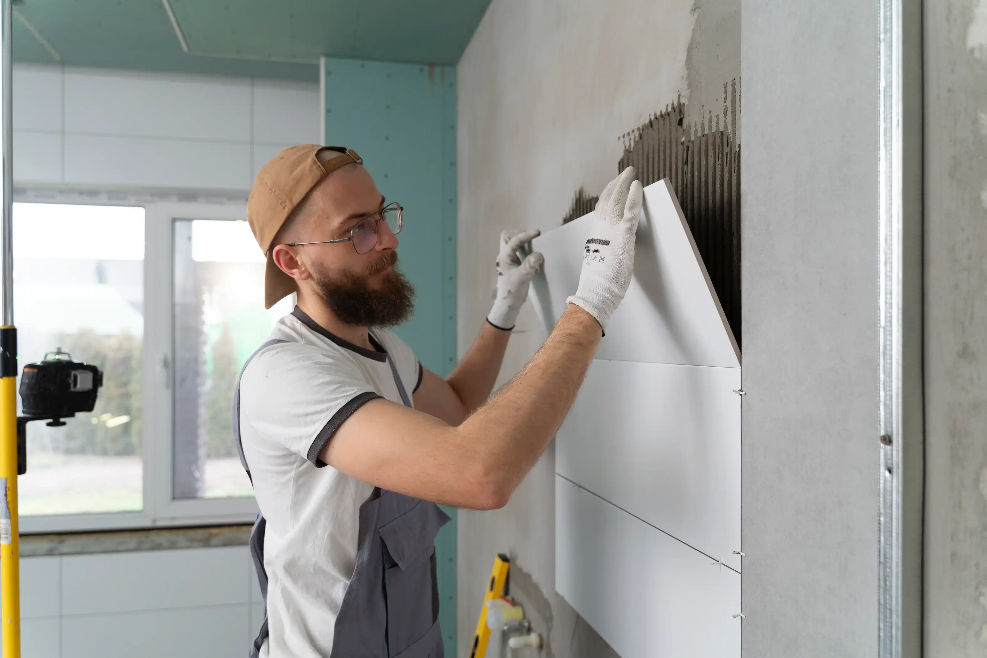 Feature wall tiling in a Melbourne living area